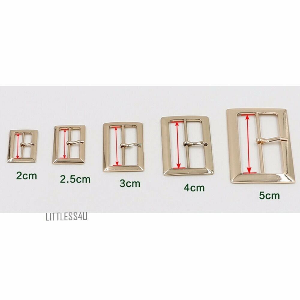 2 X Alloy Pin Buckles for Leather Belt Bag Coat Jacket Shoes 2-5cm Silver/Gold