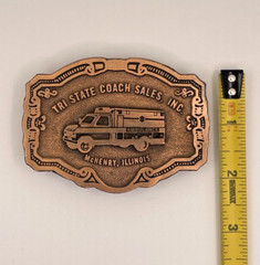 AMBULANCE BELT BUCKLE / TRI-STATE COACH SALES, INC. Mc HENRY, ILLINOIS
