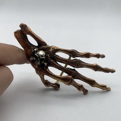 Ghost Hand Buckle,Skull Hand Red Copper Buckle,Biker Belt Buckle