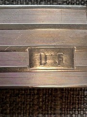 Webster Co vintage sterling silver engine stripe monogram belt buckle