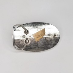 Elk Belt Buckle, Large Metal Silver Tone