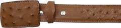Genuine Exotic Full Quill Ostrich Skin Western Belt with Removable Buckle-Cognac