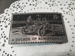 A Decade of Achievement Belt Buckle NASA Moon Rover Solid Pewter DORY 10801 -NOS