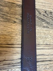 CLINT ORMS Sterling Silver Belt Buckle with Chacon size 38 Leather Belt