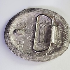 SSI Southwestern Hopi-inspired Sunface Belt Buckle Silver Gold Tone Metal