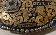 Nice 2010 Metal Belt Buckle, IHSRA, Queen, Crown, Silver and Brass, Horse, Bob