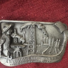 Arroyo Grande Buckle Co American Oil Worker 1986 Belt Buckle LE #361/5000 1.5&Prime;