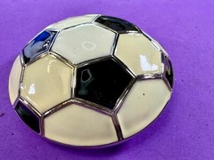 Soccer Foot Ball Large Figural Black & White Ultimate Sport Fan Gift Belt Buckle