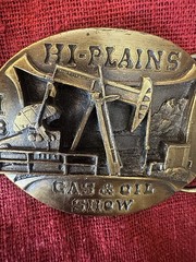 1991 Hi-Plains Gas & Oil Show Belt Buckle Ltd Ed #29/500 Guymon Oklahoma