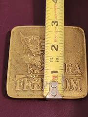 NRA National Rifle Association Freedom Flag 3&Prime; Bicentennial Belt Buckle Vintage