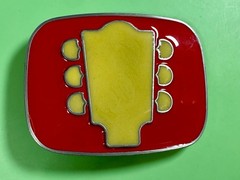 Guitar Tuning Keys And Head Stack – Cream & Red Colored Musicians Belt Buckle