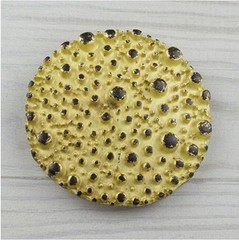 Belt Buckle Dark Bronze Bubble Texture Round Gothic Industrial Style