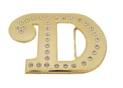 Initial A-Z Letter Men Women Western Cowboy Cowgirl Rodeo Fashion Gold Metal