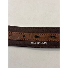 Nocona Western Leather Belt Embroidered Brown Silver Buckle 38