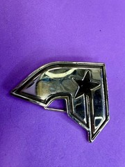 Famous Stars & Straps Silver Black Star Logo Metal Y2K Belt Buckle
