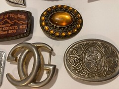Vintage Lot of 10 Nice Style Belt Buckles, Tractor, Basketball, American, More