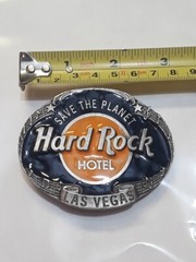 VTG 1995 Hard Rock Hotel Las Vegas « Save the Planet » Belt Buckle Multicolored