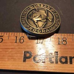 Rare Vintage Illinois Urban Fishing Program Round Belt Buckle