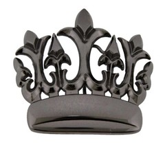 Crown Belt Buckle Gunmetal Gray Western Cowboy Cowgirl Rodeo Rock Rebel Fashion