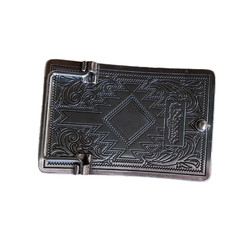 Blazin Roxx Turquoise Diamond Antique Silver Square Belt Buckle 37904