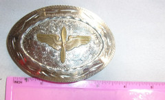 1942 U.S. ARMY AIR CORPS FORCE AVIATION WING PROPELLOR SILVER & GOLD BELT BUCKLE