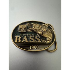 Vintage 1986 B.A.S.S. Member Belt Buckle Great American Buckle Co Fishing Brass