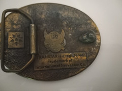 vintage 1970s western TRANSTAR EAGLE belt buckle SEMI-TRUCK cowboy TRUCKER brass