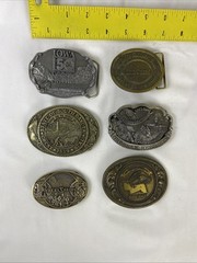 Mixed Lot of 6 pcs Belt Buckles South Dakota, Nebraska, Iowa, Kansas Etc.