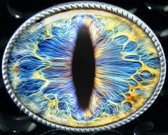 Blue Cat Eyeball Belt Buckle – Animal Taxidermy Cosplay Handmade Buckle -36-E