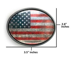 American Flag Metal Industrial USA Grunge Handmade Artisan Belt Buckle
