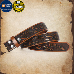 JASGOOD Western Leather Belt Strap for Fits waist size 31&Prime;-35&Prime;, C-dark Brown