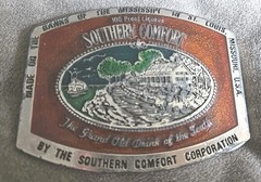 Vintage Southern Comfort Belt Buckle Unisex Metal & Colored Enamel
