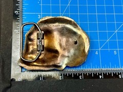 Bronze Tone Skull Head Creepy Halloween Vintage Belt Buckle