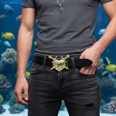 Men Women Gold Metal Belt Buckle Heart Western Silver Bling Love Stinks Knifes