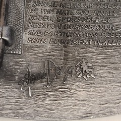 1990 National Finals Rodeo NFR Adult Size Belt Buckle Hesston Fiatagri
