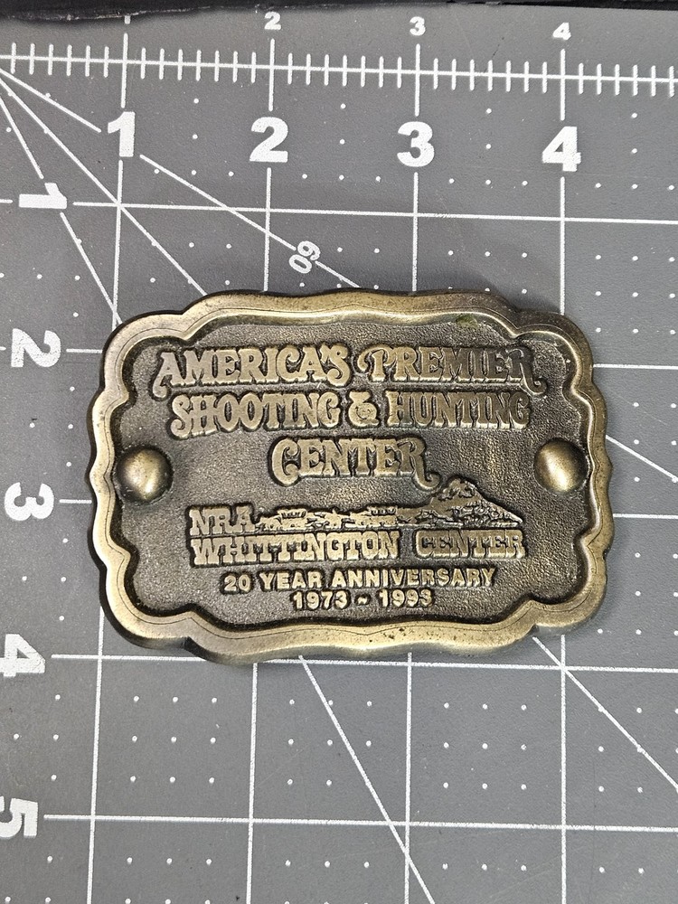 NRA Whittington Center Belt Buckle 20 Year Anniversary 1973-1993 USA Made