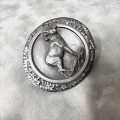 1985 Bergamot Brass Works Bighorn Sheep Belt Buckle-USA-Brass