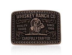 Montana Silversmiths Belt Buckle Whiskey Ranch Silver A1067WR