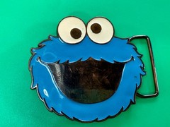 Sesame Street 2009 Cookie Monster Blue Muppet Character Belt Buckle