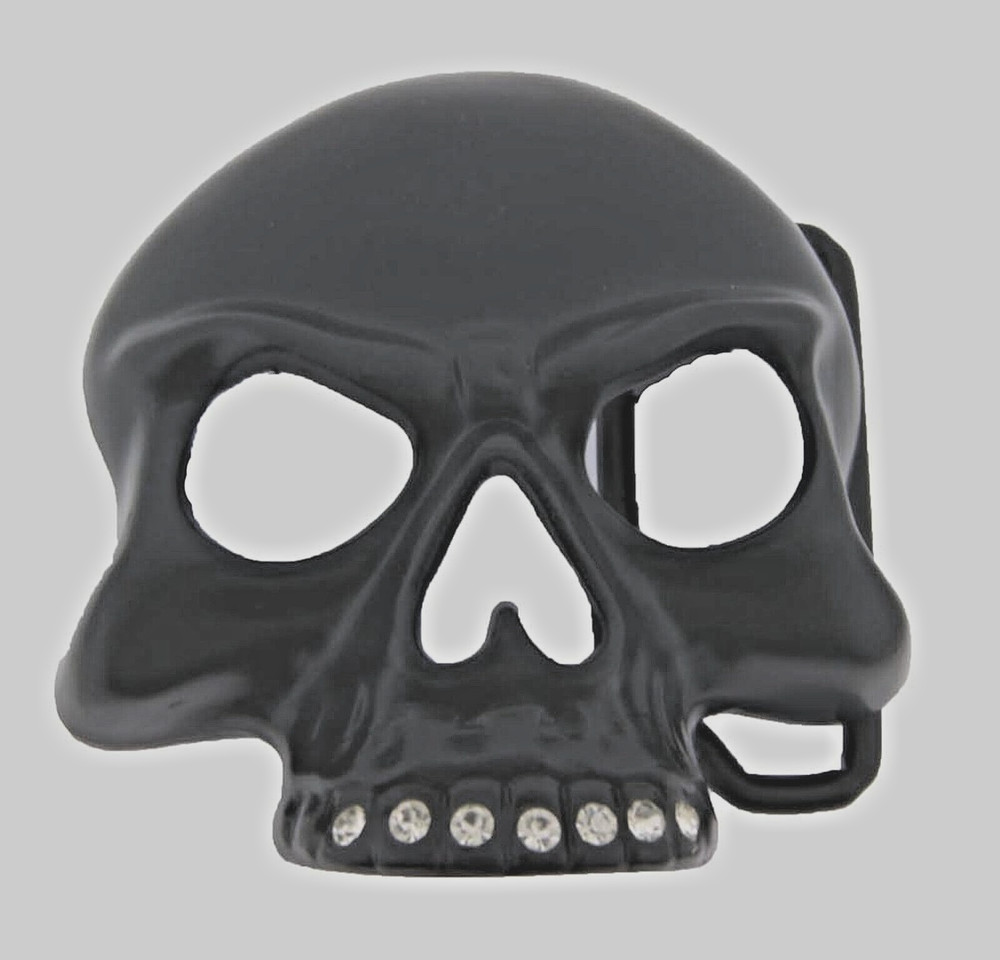 Skull Belt Buckle Men Pirate Skeleton Black Metal Tribal Gothic Tattoo Bling New