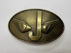 Monogram Flying Letter J Aviator Wings Taiwan Made Belt Buckle