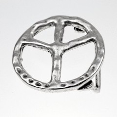 Dark Silver Peace Belt Buckle, Vintage Interchangeable Buckle in Retro Style