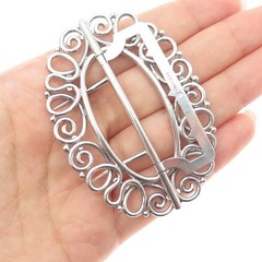THOMAS F. BROGAN CO. 925 Sterling Silver Antique Art Deco Spiral Belt Buckle