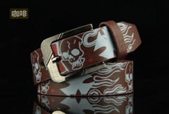 Skull Buckle Belt-Skeleton Pattern Pin Belts Punk Style Fashion Casual Waistband