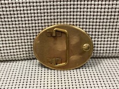 Vintage Belt Buckle – Native American and Wolf Handmade 3” Long