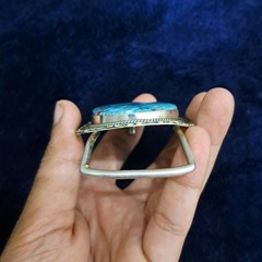 Natural Turquoise Belt Buckle Large Statement Western Belt Buckle Blue Turquoise