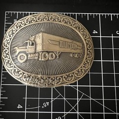 Vtg 1981 Murphy Trucking Solid Brass Belt Buckle Sealed Size 3.5×2.5 Americanatg