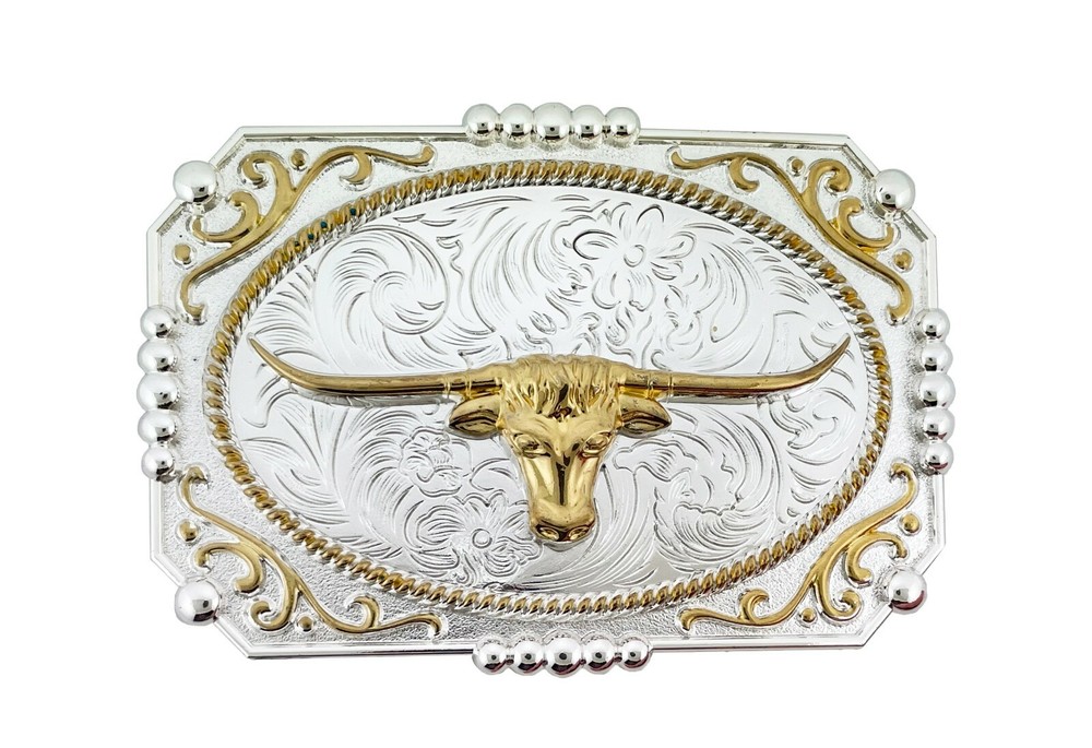 New Men Women Western Cowgirl Rodoe Texan Belt Buckle Longhorn Gold Silver Metal