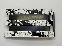 Adidas Golf 3 Stripe White & Black Ink Flash Color Trophy Award Belt Buckle
