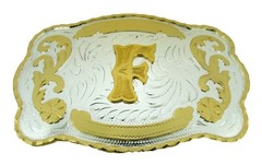 Initial F Belt Buckle American US Costume Alphabet Monogram Letter Metal Rodeo